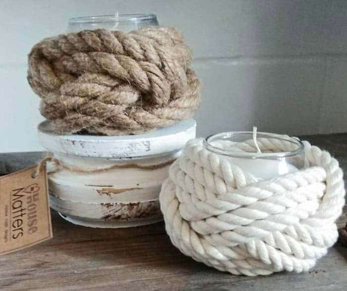 Varied Rope Textures Make Stunning Wrapped Candleholders