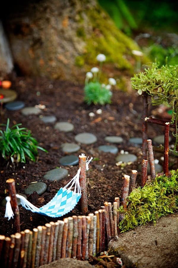 Add Color to Your Fairy Garden with a Vibrant Hammock