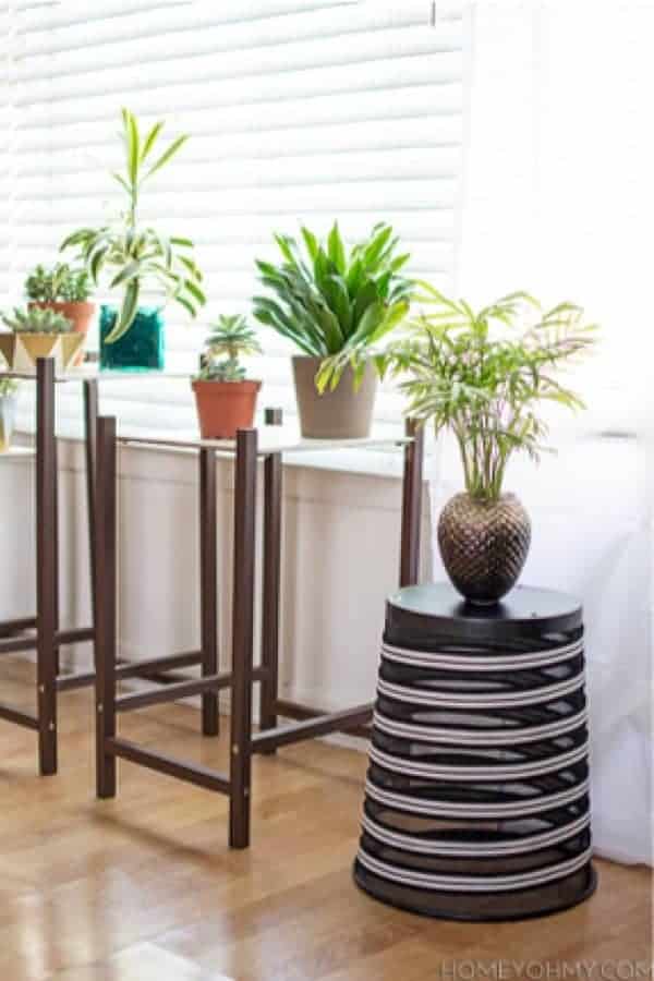 Upcycled Plant Stand From A Trash Can