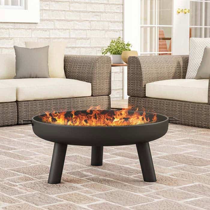 Janke 13.5” H x 27.55” W Steel Wood Burning Outdoor Fire Pit