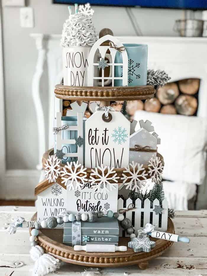 Festive Winter Tiered Tray