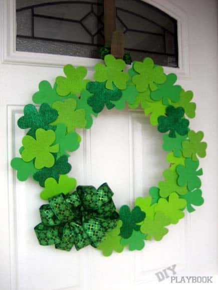 Celebrate with a Felt Shamrock Wreath