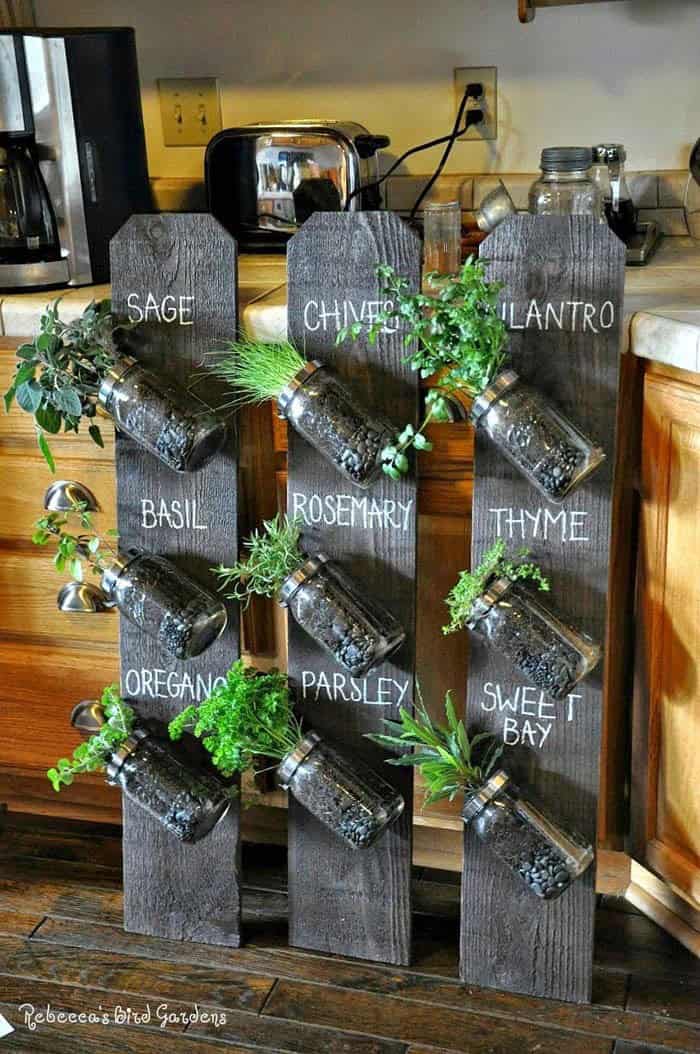 Repurposed Wood Fencing Herb Garden