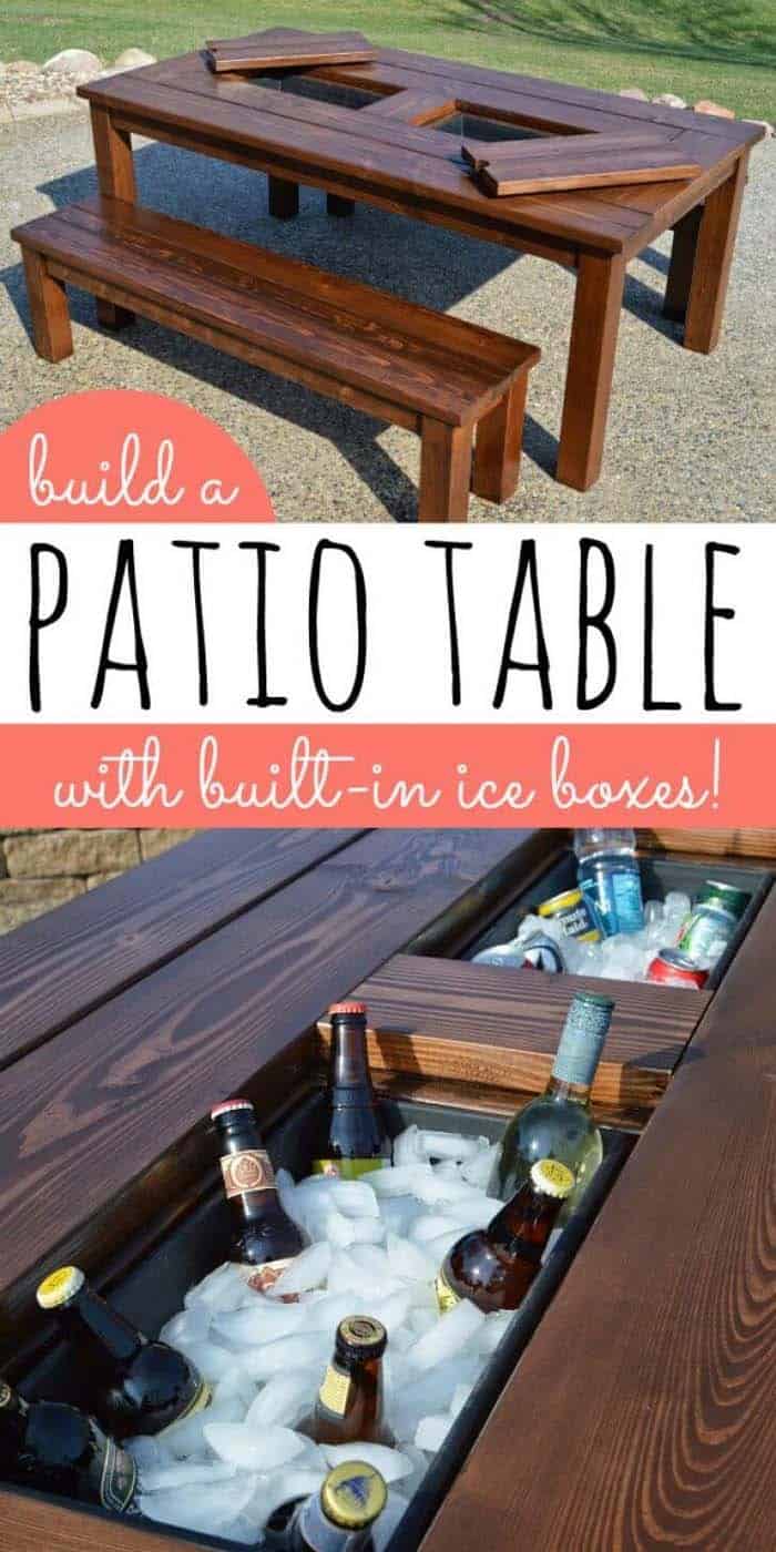 Enjoy Cold Beers with Patio Table Ice Boxes