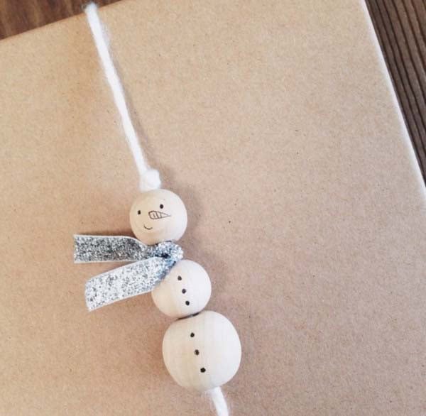 Create a Cheery Snowman with Wood Beads