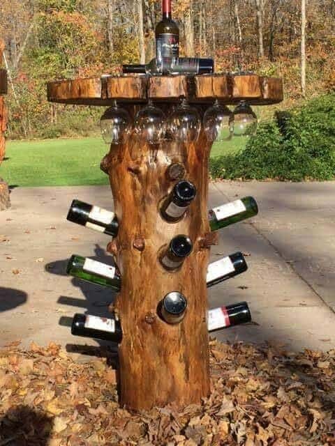 Logs for an Outdoor Wine Cabinet