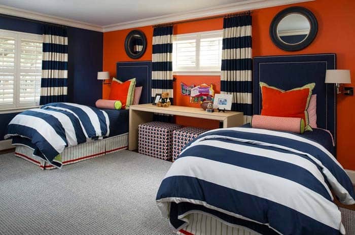 Navy Blue and Orange