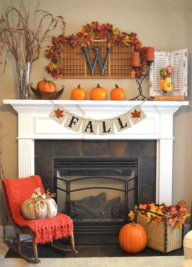 Create a Focal Point with Fall Mantel Decor