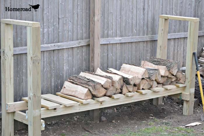 DIY Post and Plank Log Holder