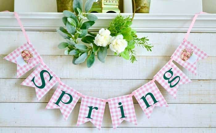 Gingham Cottage Style Spring Garland