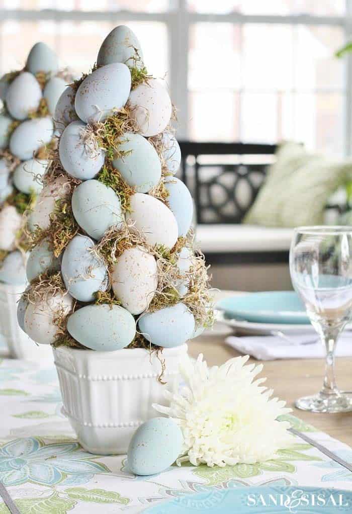 Celebrate Easter with an Egg Topiary Tree Centerpiece