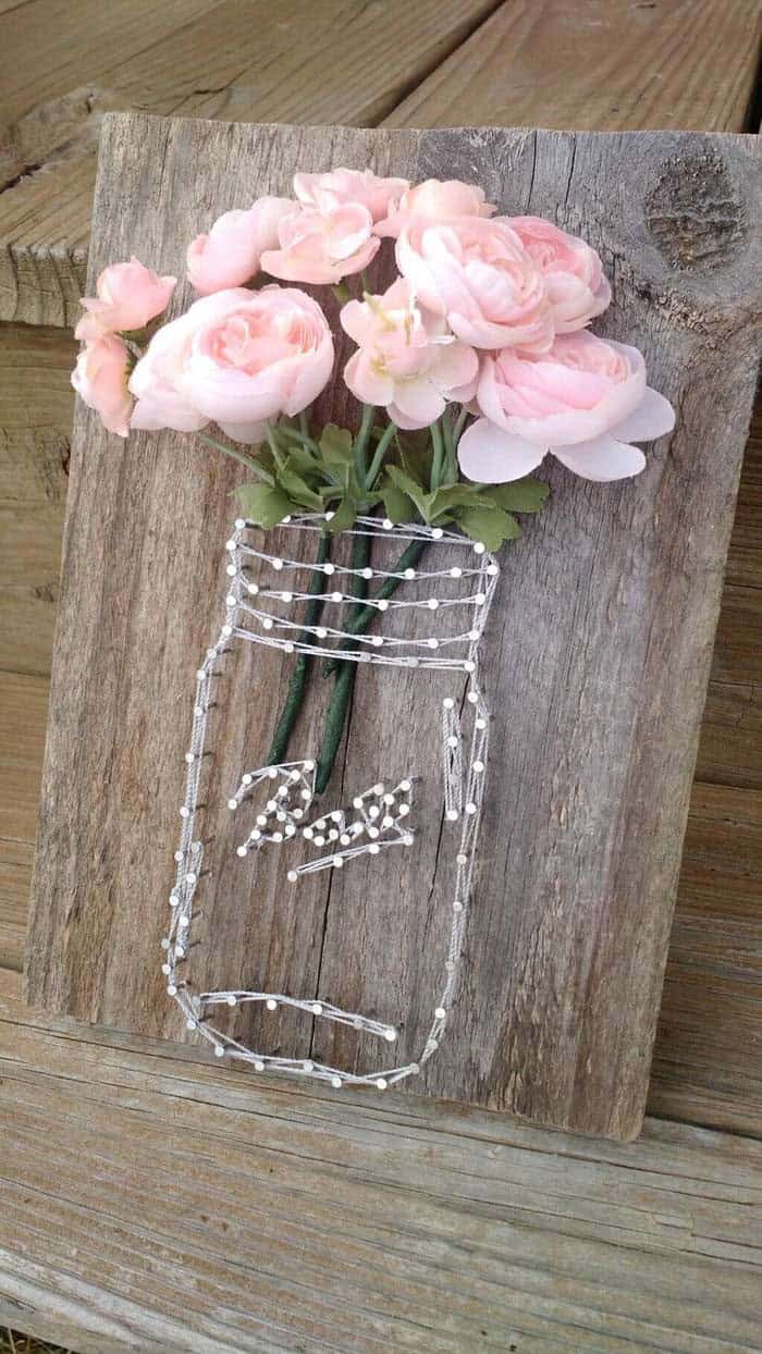 DIY String Art Flower Art