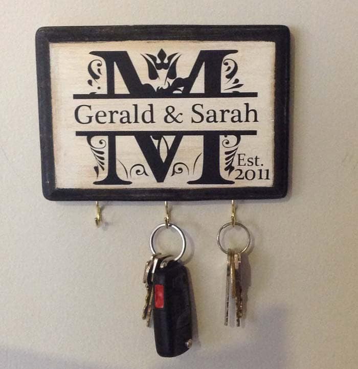 Monogrammed Key Rack