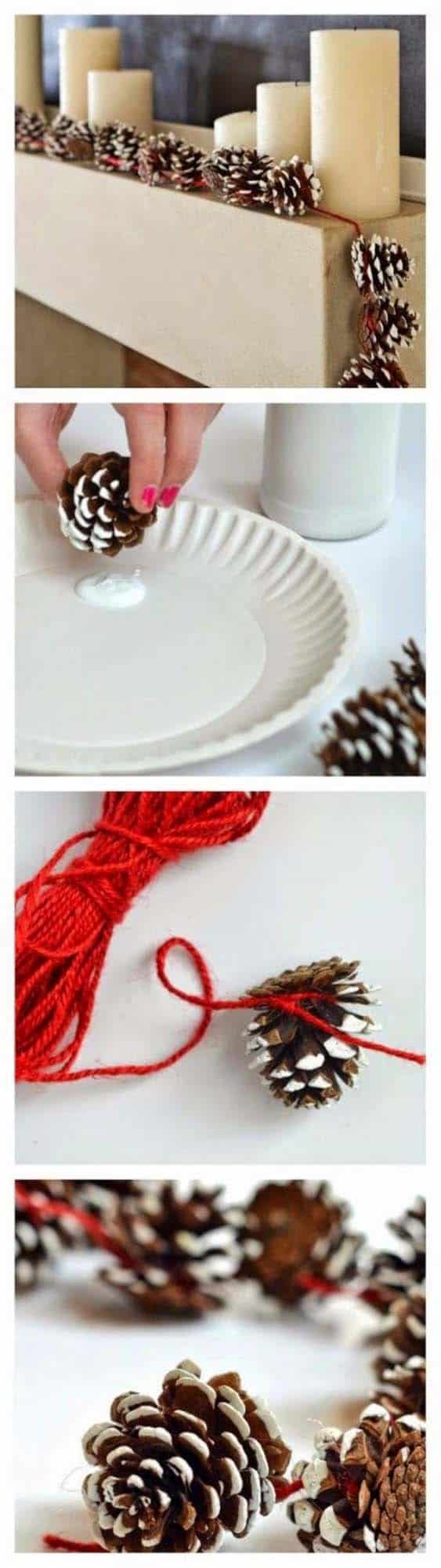 Paint Dipped Pinecone String