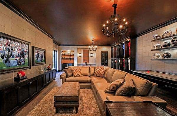 Upscale Football Themed Man Cave