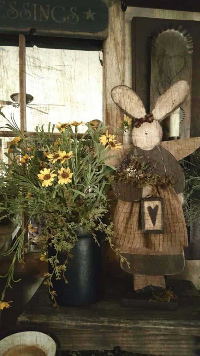 Make a Rustic Bunny and Sunflower Decor