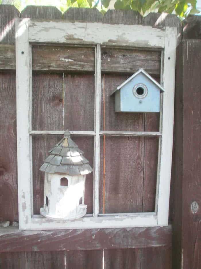 Transform Old Windows into Birdhouse Displays