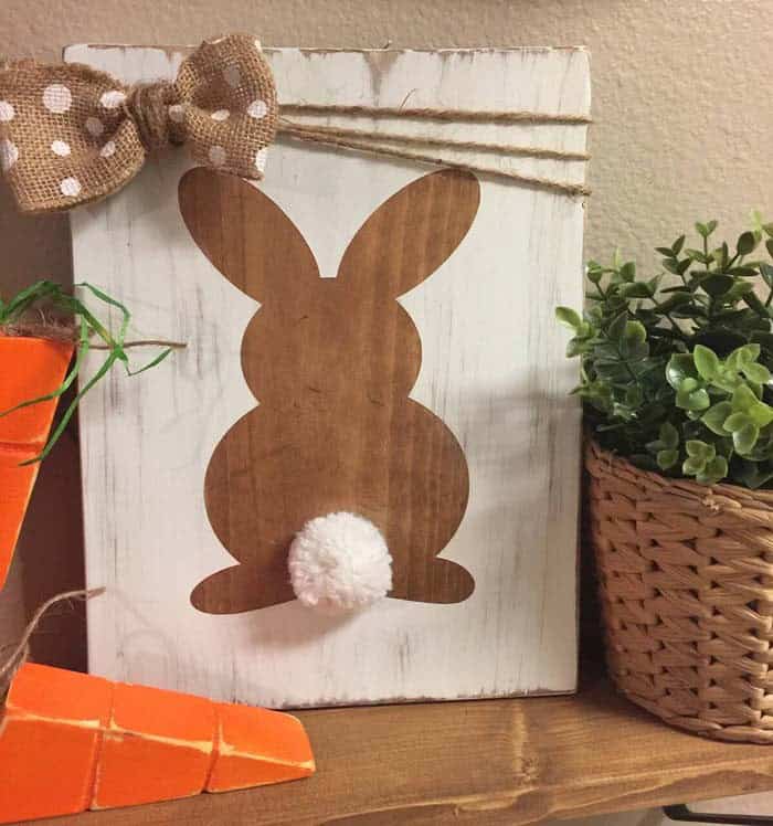 Cotton Tail Bunny Stencil Sign