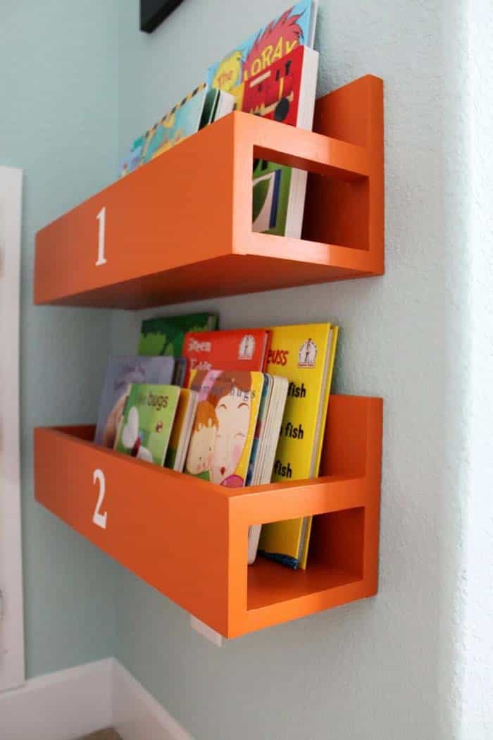 Bright Color Shelves for Kids Books