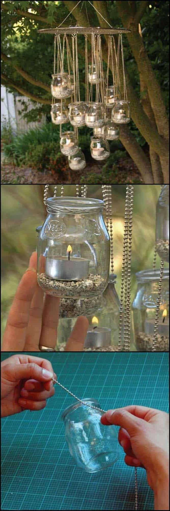 Glass Jar DIY Chandelier