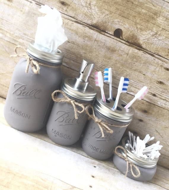 Add Rustic Charm to Your Bathroom with Mason Jars Set