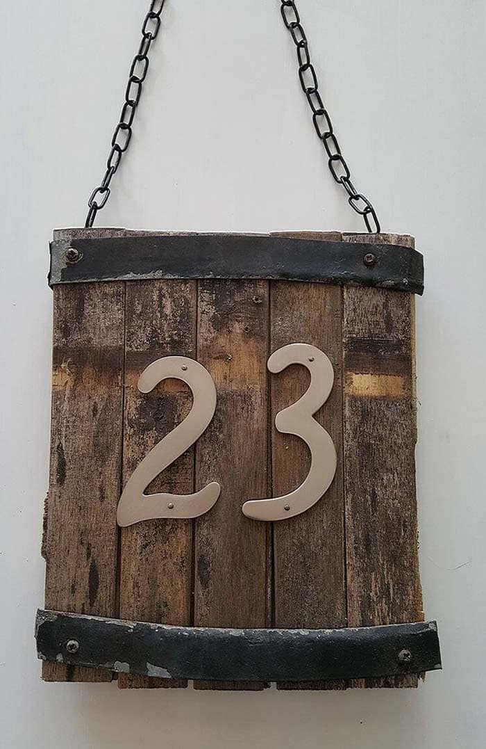 Reclaimed Rustic Number Sign