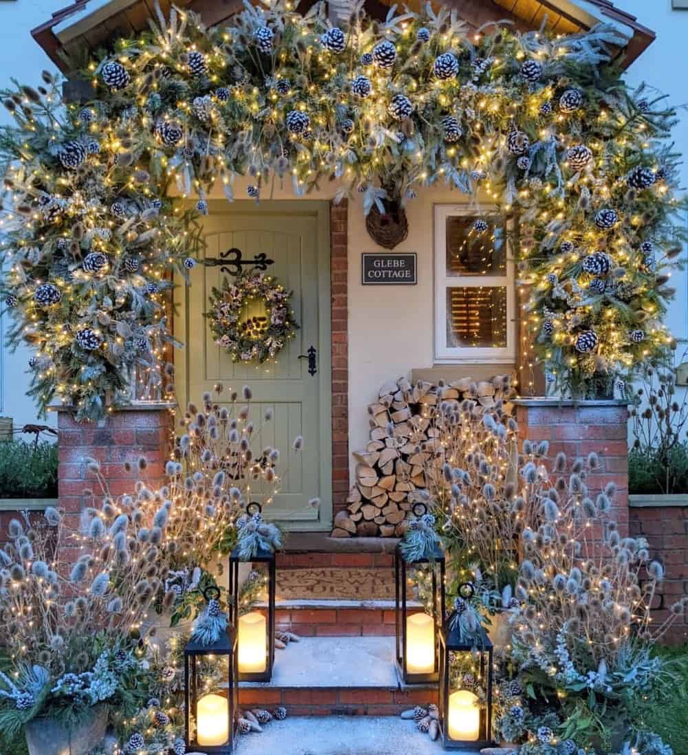 Create a Festive Christmas Porch Display with Frosted Decor