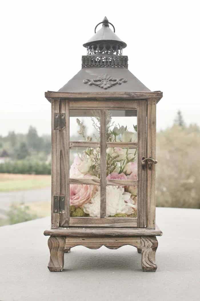 Floral Bouquet In Elegant Lantern