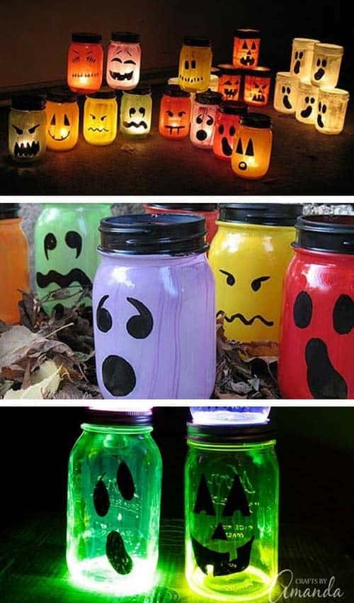 Painted Halloween Luminaries