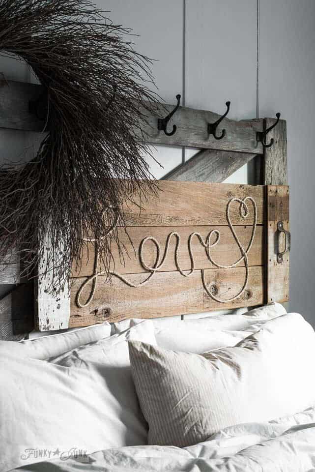 Bedroom Headboard Love Wood and Twine Art