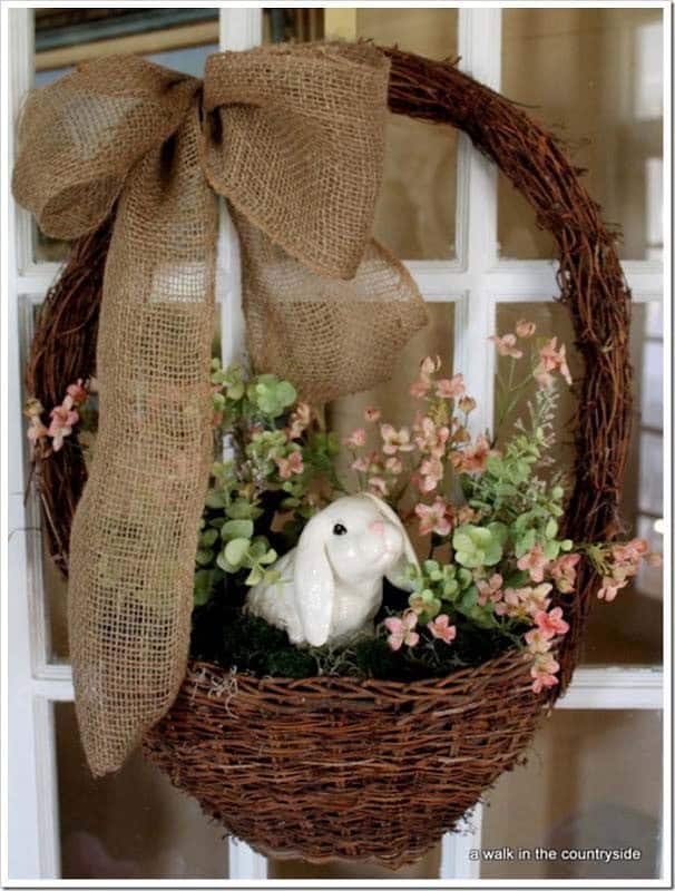 Place a Bunny in a Rustic Easter Basket