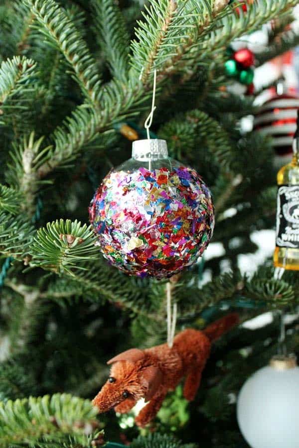 Erect a Sparkling Disco Bauble with Confetti and Mod Podge