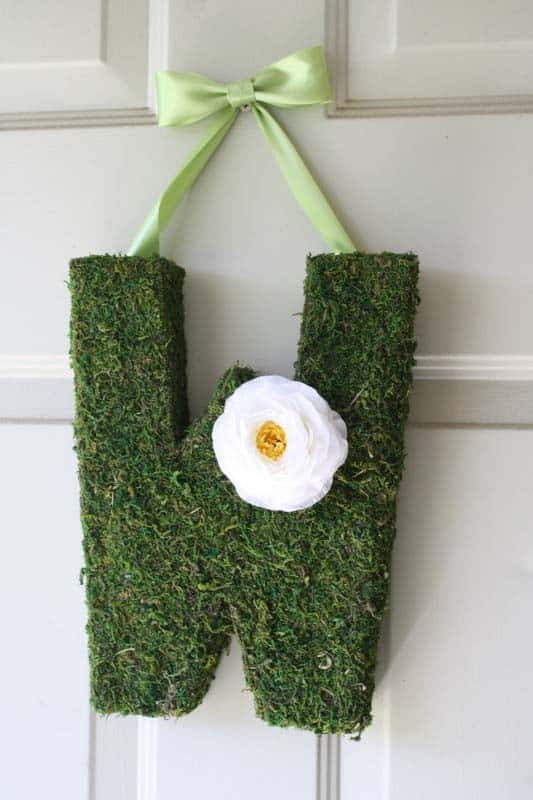 Decorate Your Door with an Easter Moss Monogram