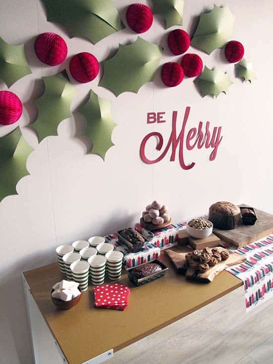 Craft Paper Holly Wall Art