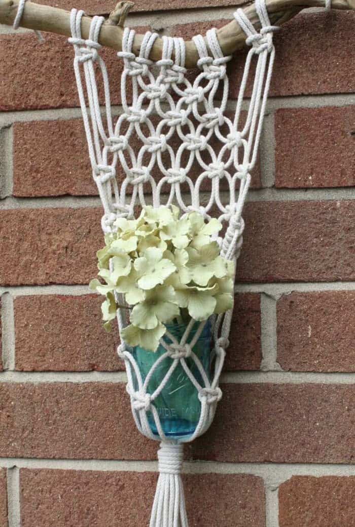 Vase In A Macrame Holder