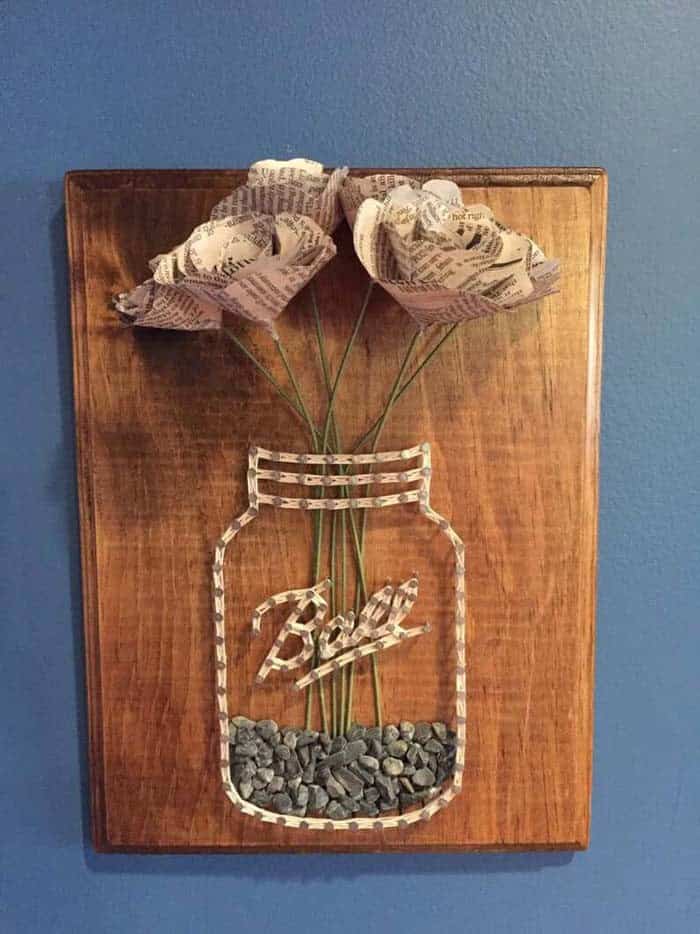 Newspaper Flowers with Nail Art Holder