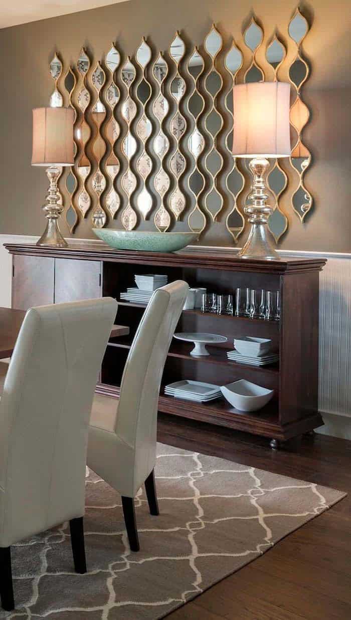 Add Depth to a Dining Room with an Eye-Catching Mirror Set