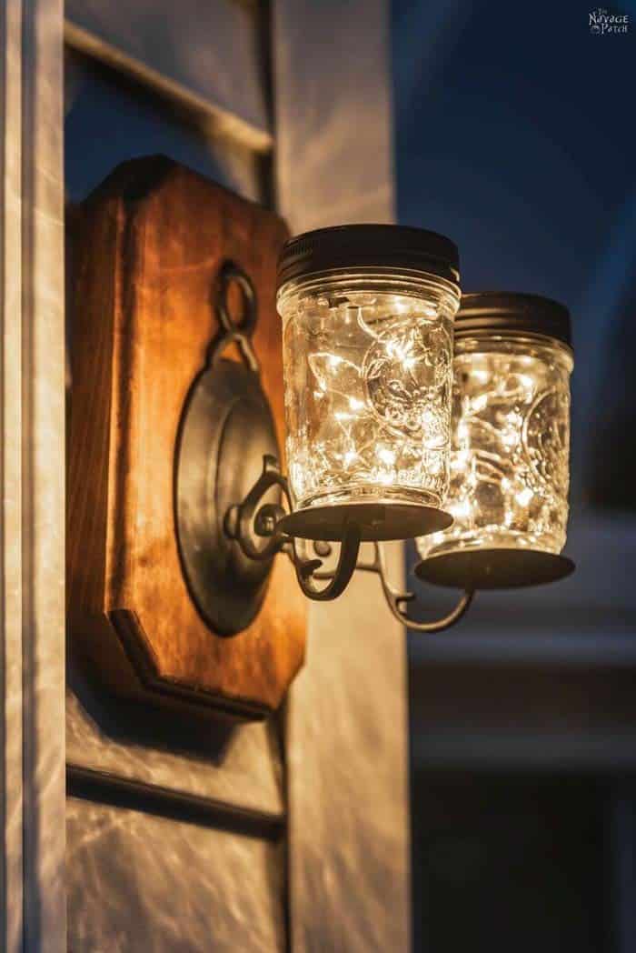 Gorgeous Porch Lighting Idea with DIY Mason Jar Lights