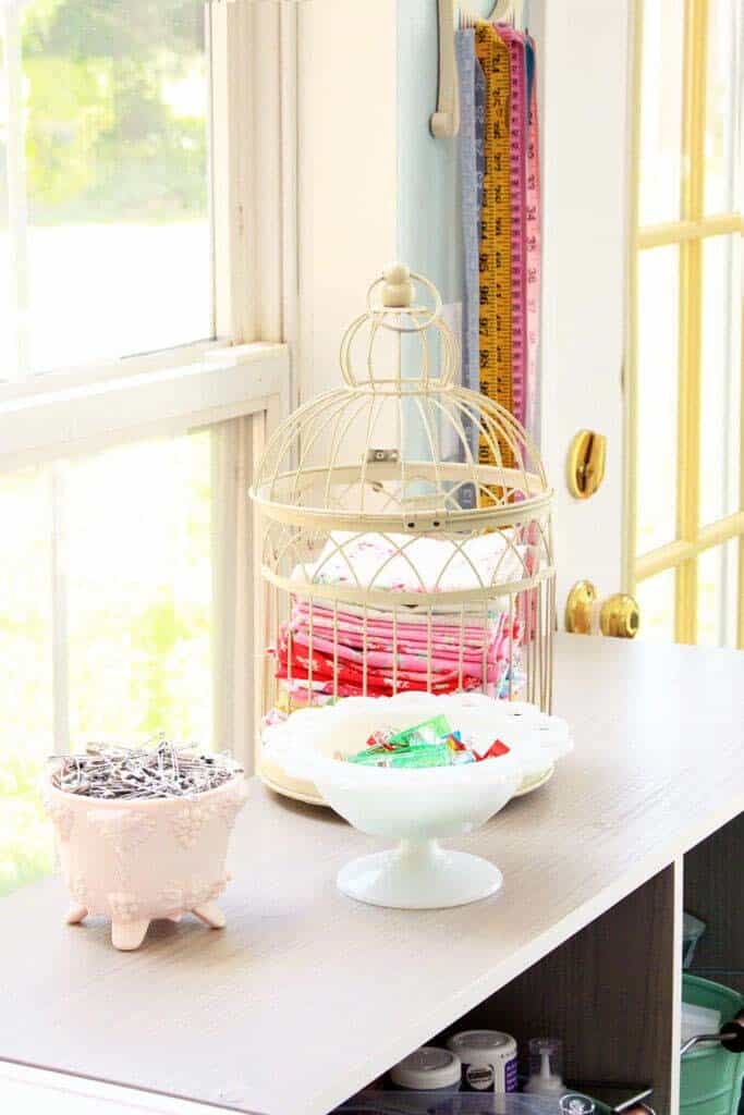 Cottage Birdhouse Fabric Storage