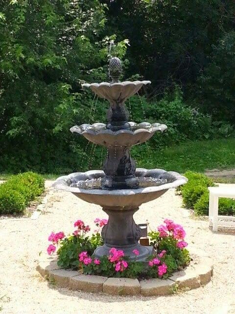 Pine Cone Fountain With Scalloped Rim Basins