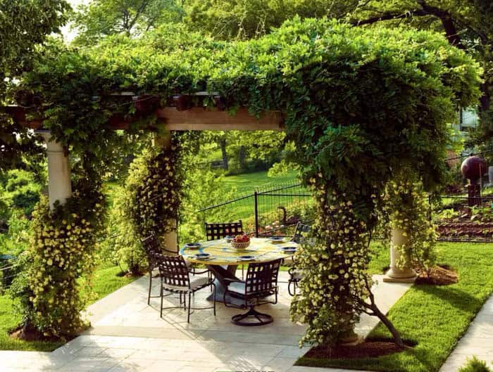 Cover Freestanding Pergola With Lush Greenery