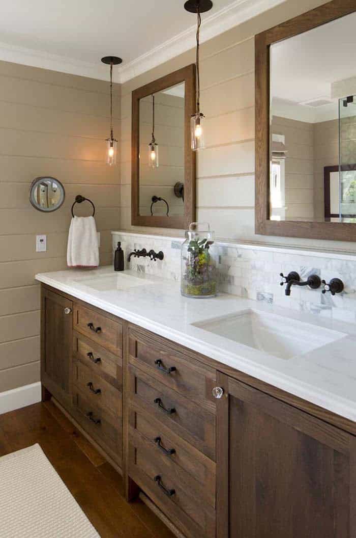 Add Farmhouse Finishes To A Stylish Bath