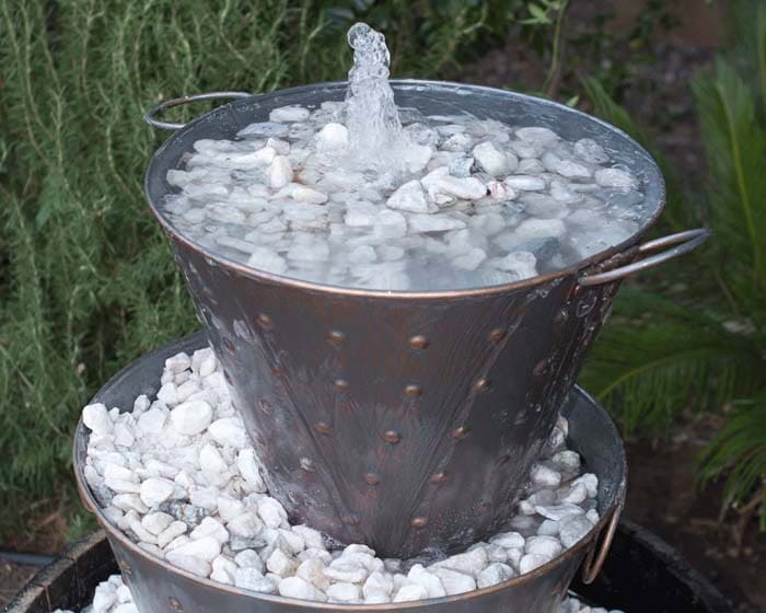 Make a DIY Metal Bucket Water Feature