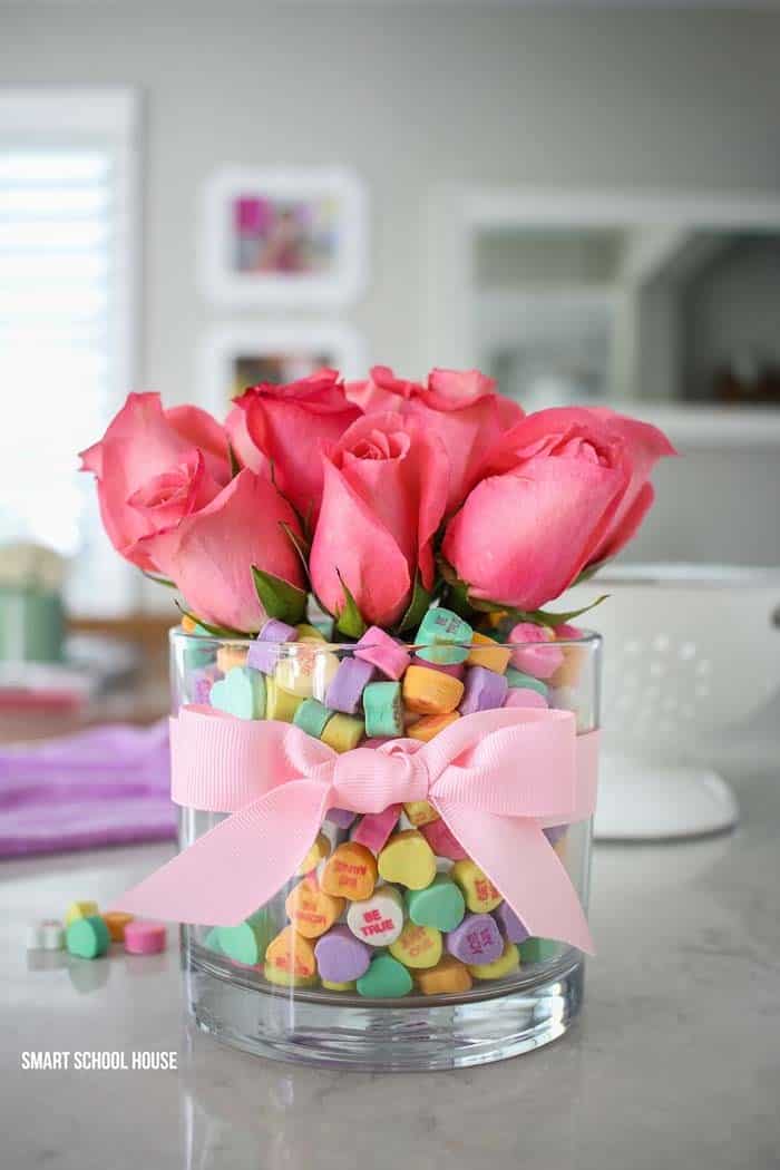 Celebrate Valentine’s with a Candy Bouquet of Pink Jar