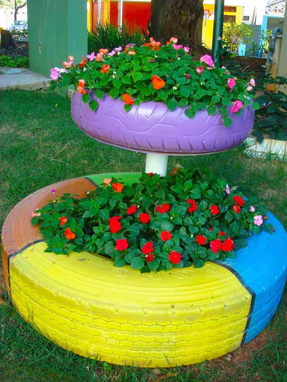 Upcycled Tire Planters