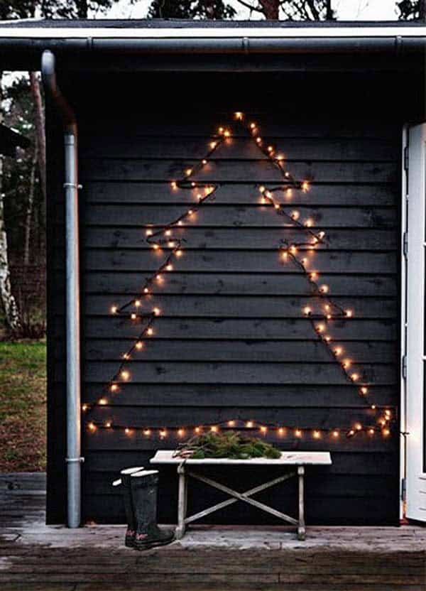 Make a Rustic Christmas Tree with Christmas Lights