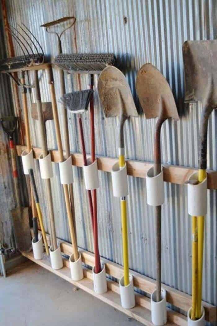 PVC Pipes Wall Storage Idea