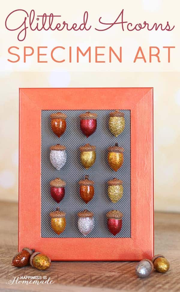 Add Sparkle to Your Home with a Glittered Acorn Art