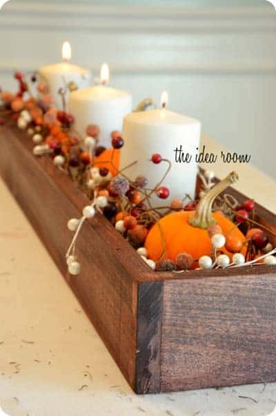 Make a Rustic Table Runner with a Wooden Candleholder