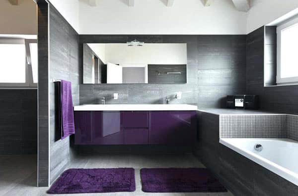 Elevate Your Contemporary Bathroom with Purple Accents